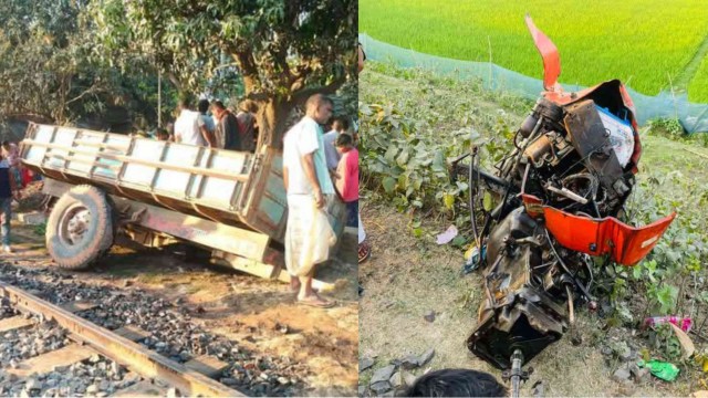 গোমস্তাপুরে ট্রেনের ধাক্কায় ট্র্যাকটার চালক নিহত