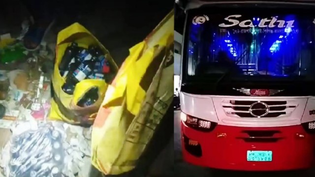 রহনপুরে সাথী পরিবহন থেকে বেগুনের বস্তায় ৯০ বোতল ফেনসিডিল উদ্ধার