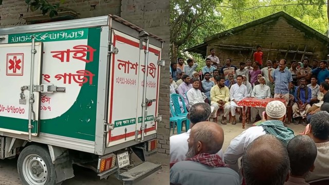 সম্পত্তি থেকে বঞ্চিত করায় স্বামীর লাশ দাফনে স্ত্রীর বাঁধা, ফ্রিজিং ভ্যানে লাশ রেখে গ্রাম্য-শালিসে এলাকাবাসী